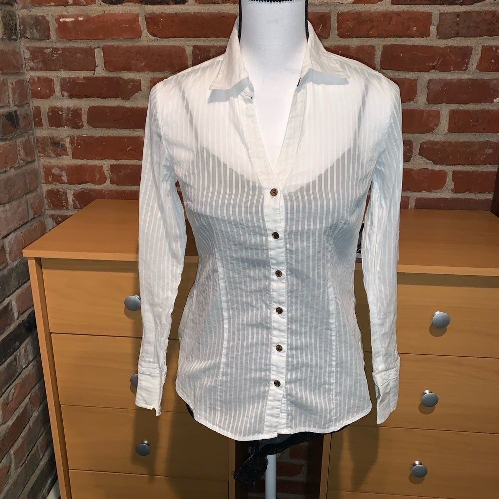 Express button down sheer blouse